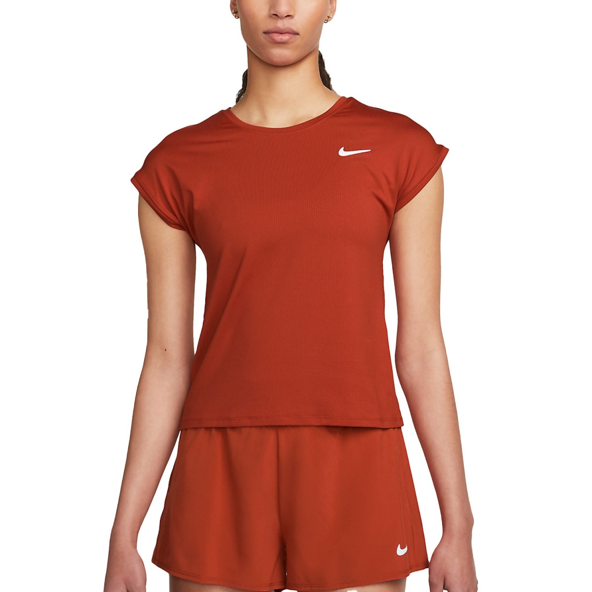 Теннисная футболка женская Nike Court Victory Top SS cinnabar/white