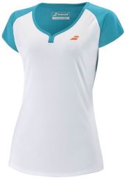 Тенісна футболка жіноча Babolat Play Cap Sleeve Top Women white/caneel bay Тенісна футболка жіноча Babolat Play Cap Sleeve Top Women white/caneel bay