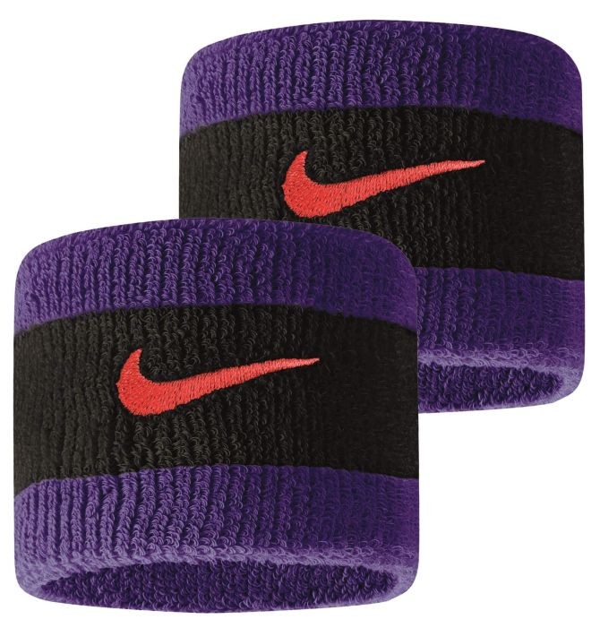 Напульсник Nike Swoosh Wristbands black/court purple/chile red