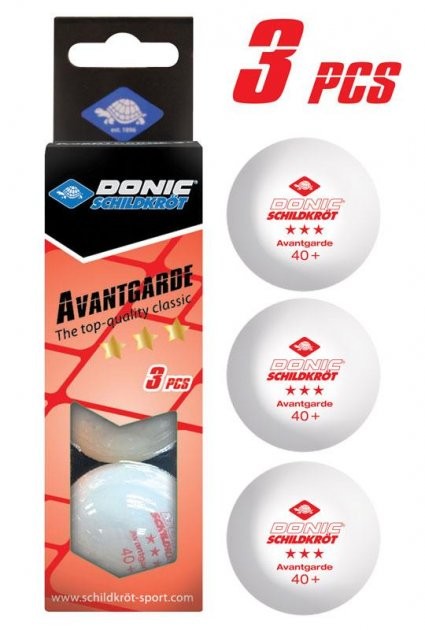 М'ячі для настільного тенісу Donic Avantgarde 3* 40+ white 3шт.