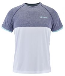 Теннисная футболка мужская Babolat Play Crew Neck Tee Men white/blue heather