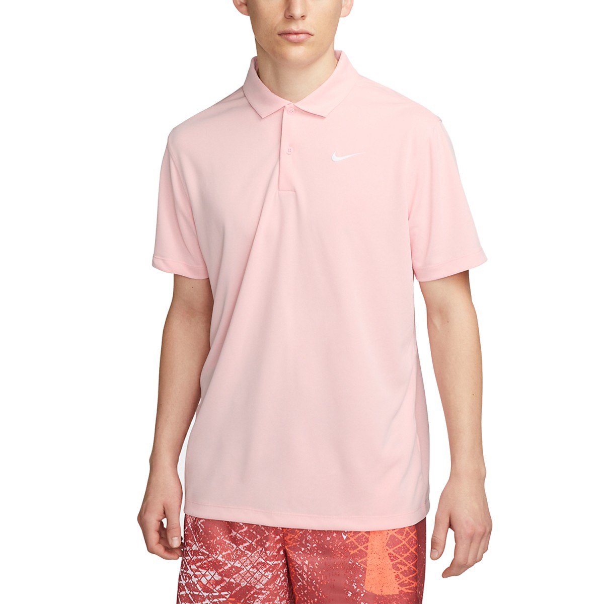 Теннисная футболка мужская Nike Court Solid Polo pink bloom/white