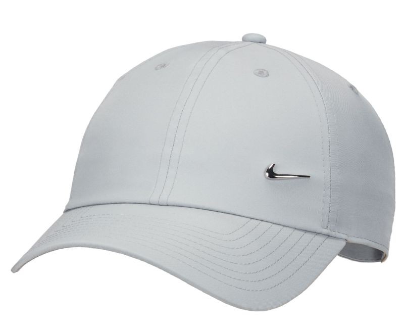 Теннисная кепка Nike H86 Metal Swoosh Cap light smoke grey/metallic silver