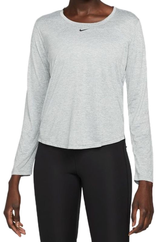 Теннисная футболка женская Nike Women's Fall Long Sleeve Top particle grey/heather/black
