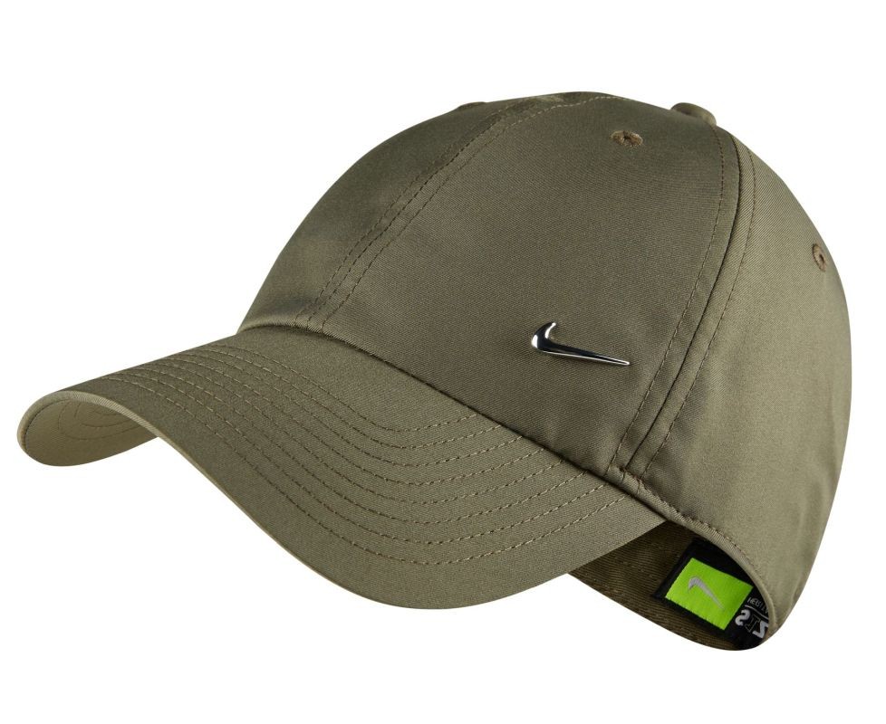 Теннисная кепка Nike H86 Metal Swoosh Cap medium olive/metallic silver