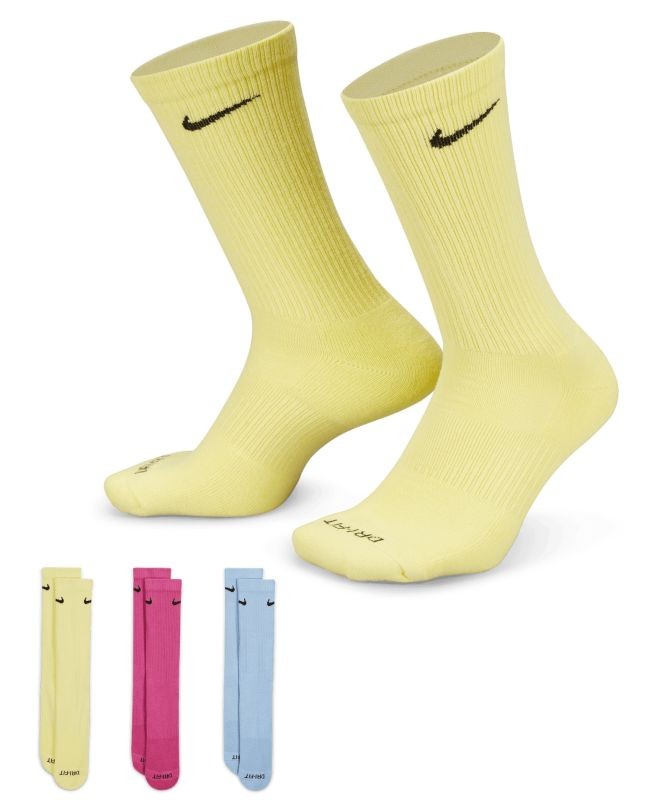 Nike Everyday Plus Cushioned Crew 3-pack/pink/blue/yellow