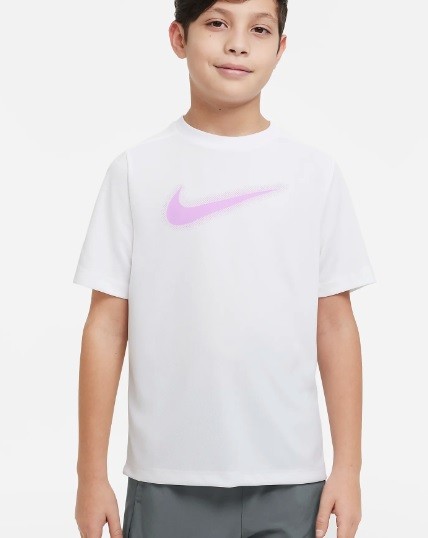 Тенісна футболка дитяча Nike Multi Graphic T-Shirt white/rush fuchsia