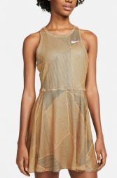 Теннисное платье женское Nike Court Advantage Printed Dress peach cream/white