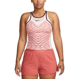 Теннисная майка женская Nike Court Slam Tank Top pink bloom/night maroon/black