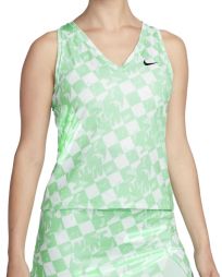 Тенісна майка жіноча Nike Court Printed Victory Tank green glow/black Тенісна майка жіноча Nike Court Printed Victory Tank green glow/black