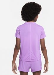 Тенісна футболка дитяча Nike One Short Sleeve Top GX rush fuchsia/white Тенісна футболка дитяча Nike One Short Sleeve Top GX rush fuchsia/white
