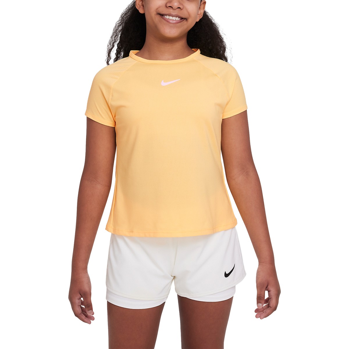 Теннисная футболка детская Nike Victory Top G citron pulse/citron pulse/white