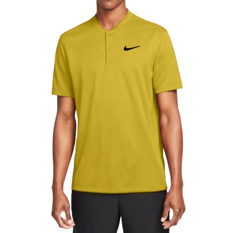 Теннисная футболка мужская Nike Blade Solid Polo saturn gold/black