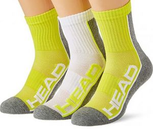 Head Performance Short Crew 3-pack/grey/white/yellow