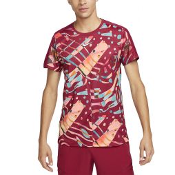 Теннисная футболка мужская Nike Court Slam Tennis Top noble red/white