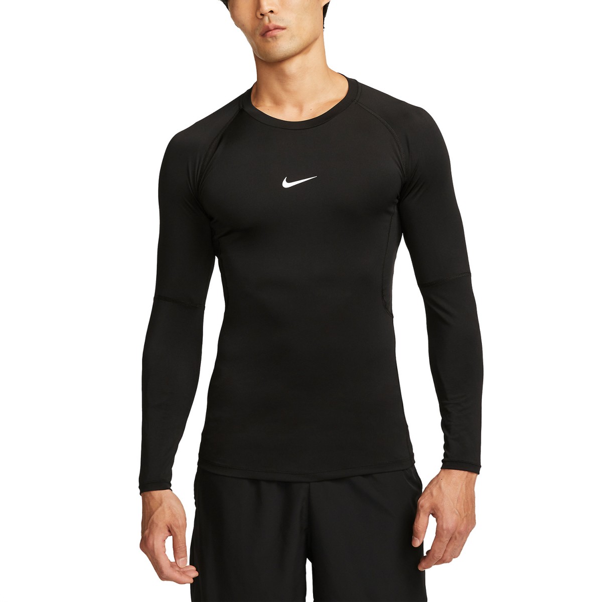Термофутболка мужская Nike Pro Tight Long-Sleeve Top black/white