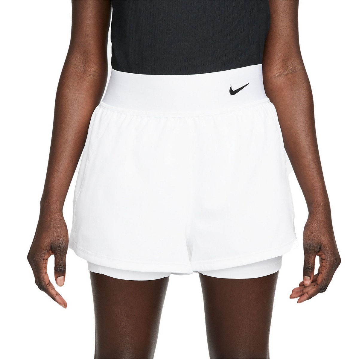 Теннисные шорты женские Nike Court Advantage Short white/white/black
