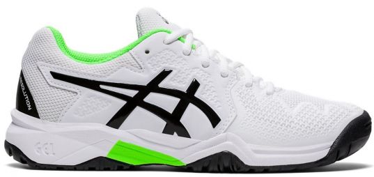 Детские теннисные кроссовки Asics Gel-Resolution 8 GS white/green gecko Детские теннисные кроссовки Asics Gel-Resolution 8 GS white/green gecko