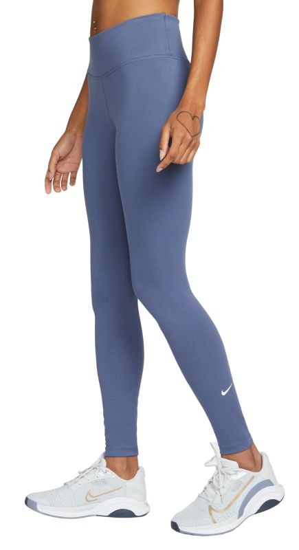 Леггинсы женские Nike One Mid-Rise Tight diffused blue/white