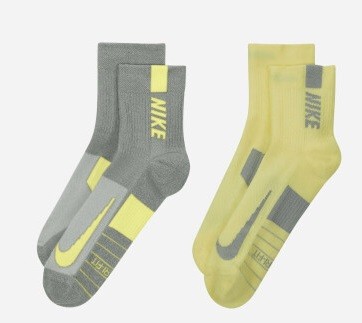 Носки Nike Multiplier Ankle 2PR 2 пары grey/yellow