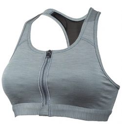 Топ женский Nike Swoosh Zip Front Bra grey/black Топ женский Nike Swoosh Zip Front Bra grey/black