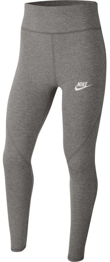 Легинсы детские Nike Sportswear Favorites Graphix High-Waist Legging carbon heather/white