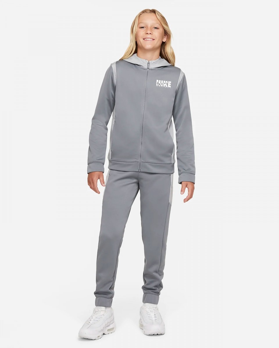 Спортивный костюм детский Nike Sportswear Poly Wvn Ovly Tracksuit smoke grey/white