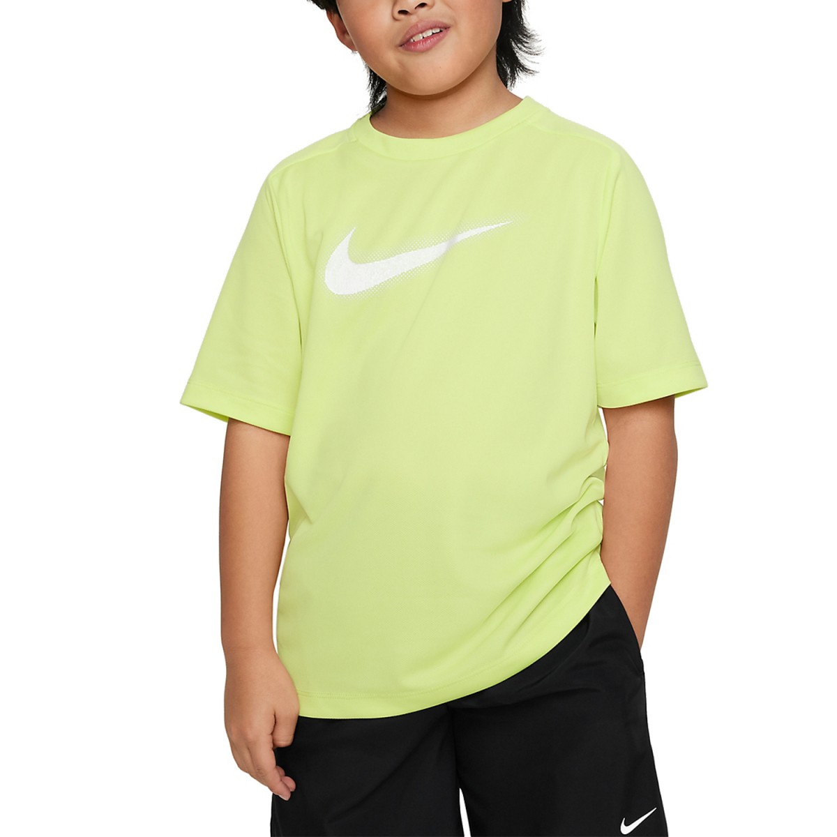 Теннисная футболка детская Nike Multi Graphic T-Shirt light lemon twist/white