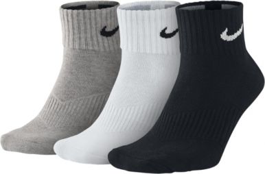 Nike Performance Cotton Cushioned Quarter 3-pack/grey heather/white/black