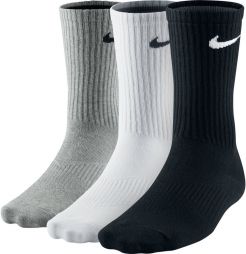 Nike Performance Cotton Lightweight Crew Socks 3-pack/black/white/grey Nike Performance Cotton Lightweight Crew Socks 3-pack/black/white/grey