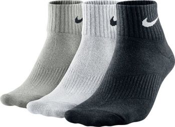 Nike Performance Cotton Lightweight Quarter 3-pack/grey heather/white/black Nike Performance Cotton Lightweight Quarter 3-pack/grey heather/white/black