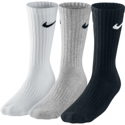 Nike Value Cotton Cushioned Crew 3-pack/black/white/grey Nike Value Cotton Cushioned Crew 3-pack/black/white/grey