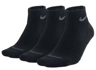 Nike Dri-Fit Cotton Cushioned Quarter 3-pack/black