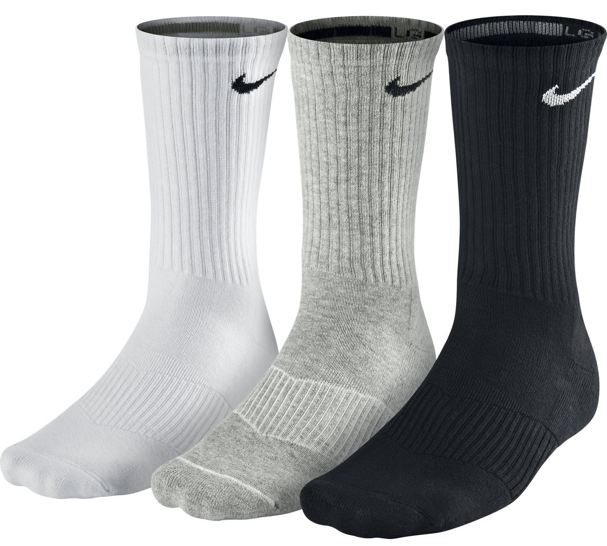 Nike Performance Cotton Cushioned Crew 3-pack/black/white/grey