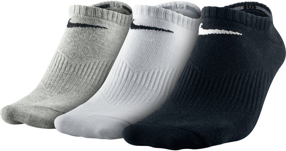 Nike Performance Cotton Lightweight No Show 3-pack/black/white/grey