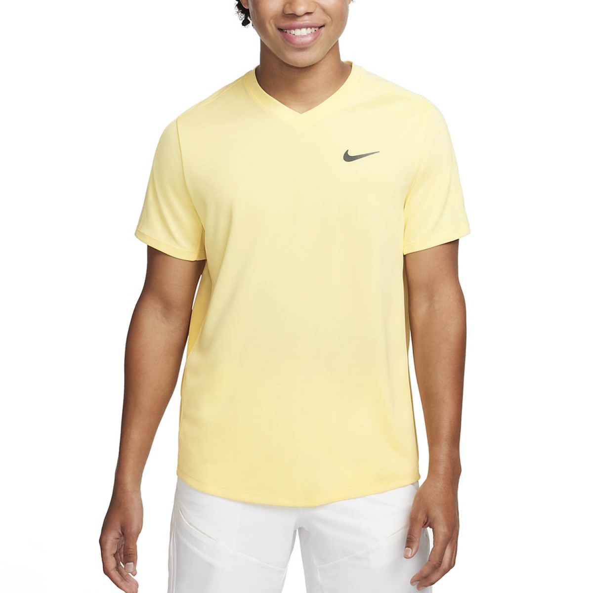 Теннисная футболка мужская Nike Court Victory Crew soft yellow/topaz gold/black