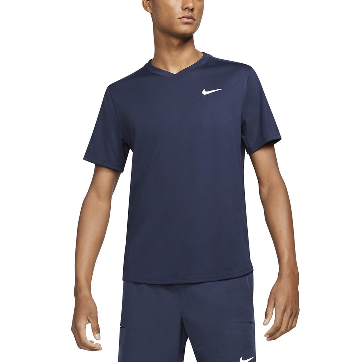 Теннисная футболка мужская Nike Court Victory Crew obsidian/white