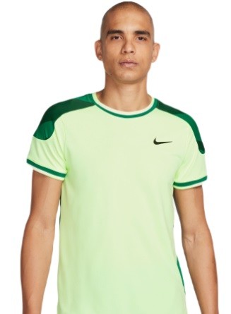 Теннисная футболка мужская Nike Court Slam Tennis Top barely volt/malachite/barely volt/black