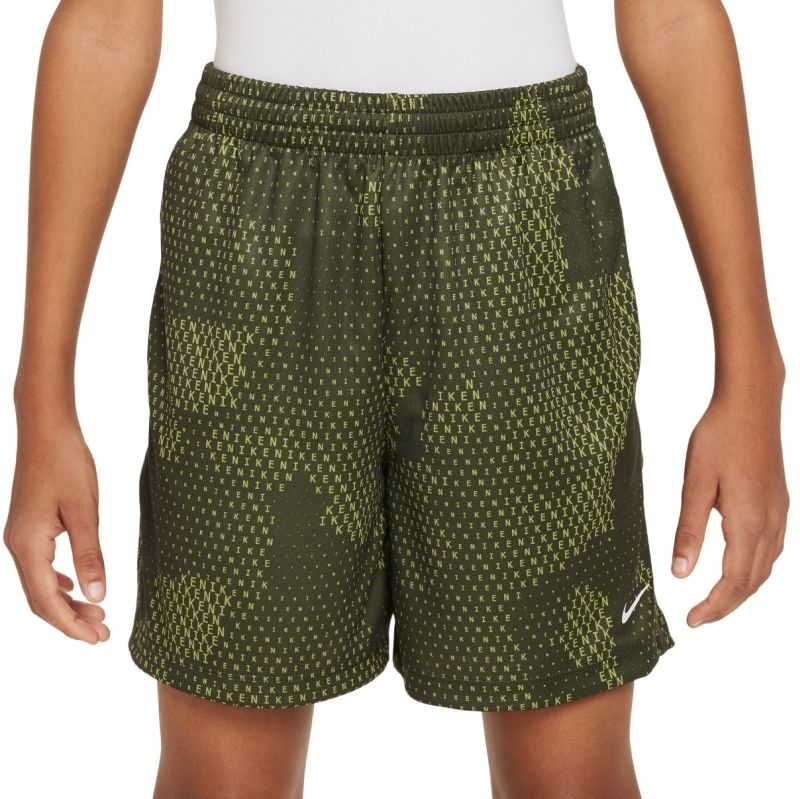 Теннисные шорты детские Nike Performance Print Short cargo khaki/white