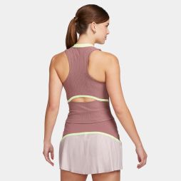 Теннисная майка женская Nike Court Slam Tennis Tank Top smokey mauve/smokey mauve/white