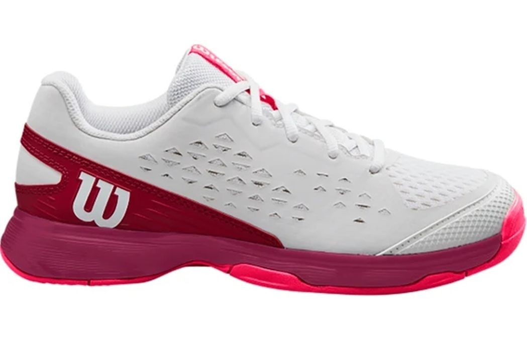 Детские теннисные кроссовки Wilson Rush Pro JR white/beet red/diva pink