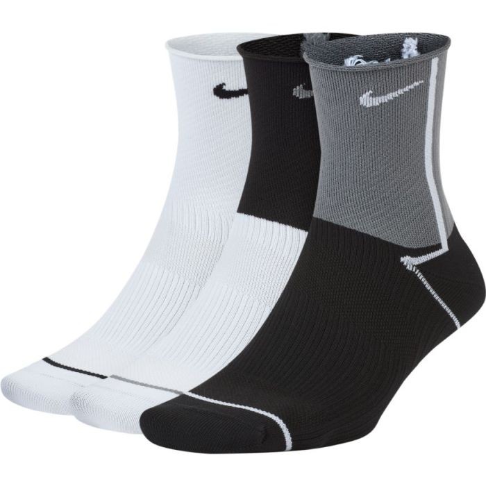 Nike Everyday Plus Lightweight Ankle 3-pack/black/white/grey