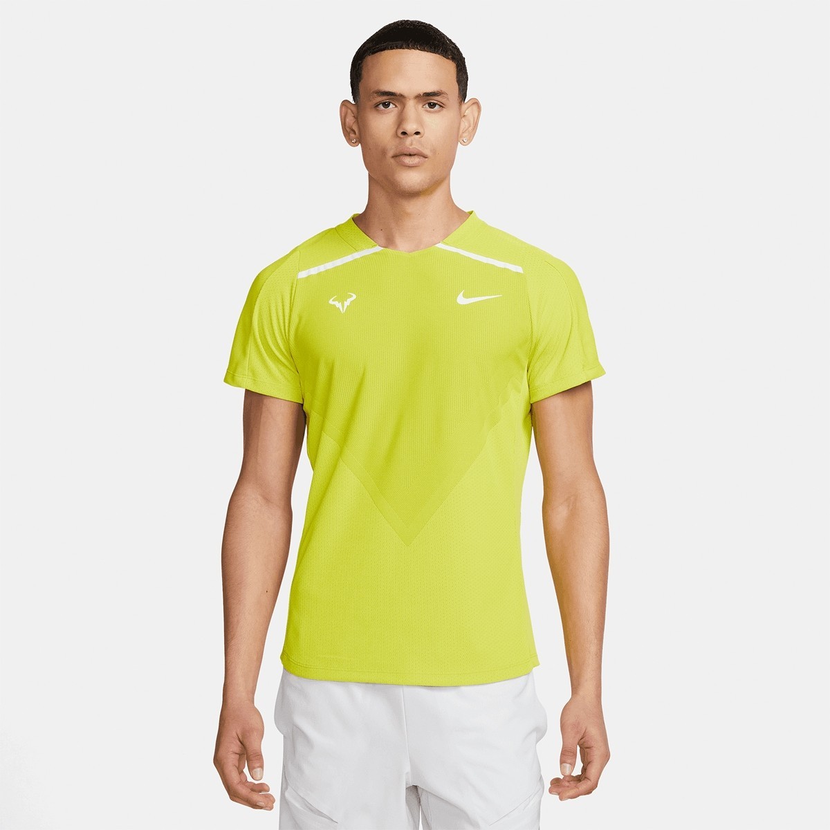 Теннисная футболка мужская Nike Court Advantage Rafa Top bright cactus/white