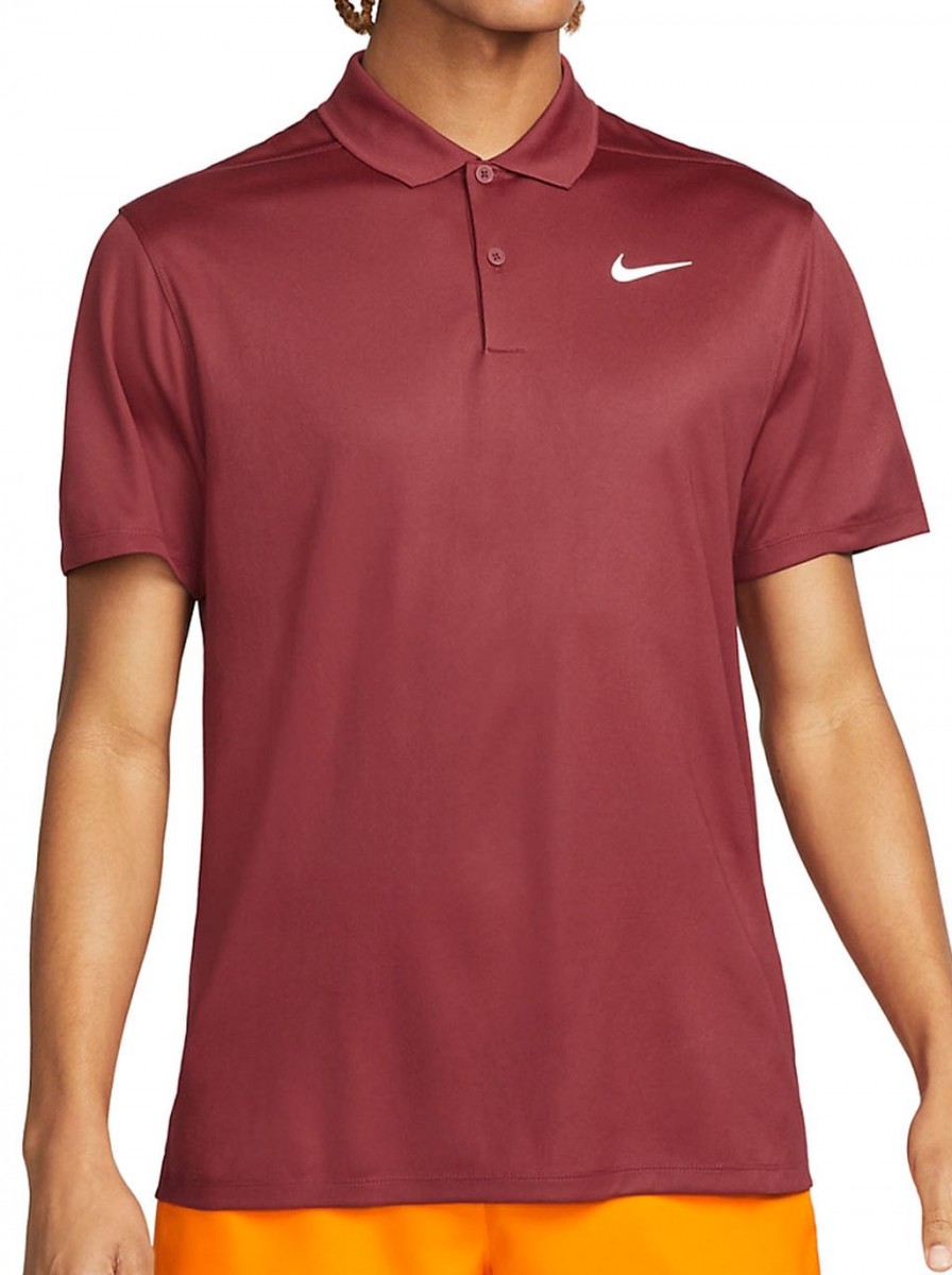 Теннисная футболка мужская Nike Core Pique Polo pomegranate/white