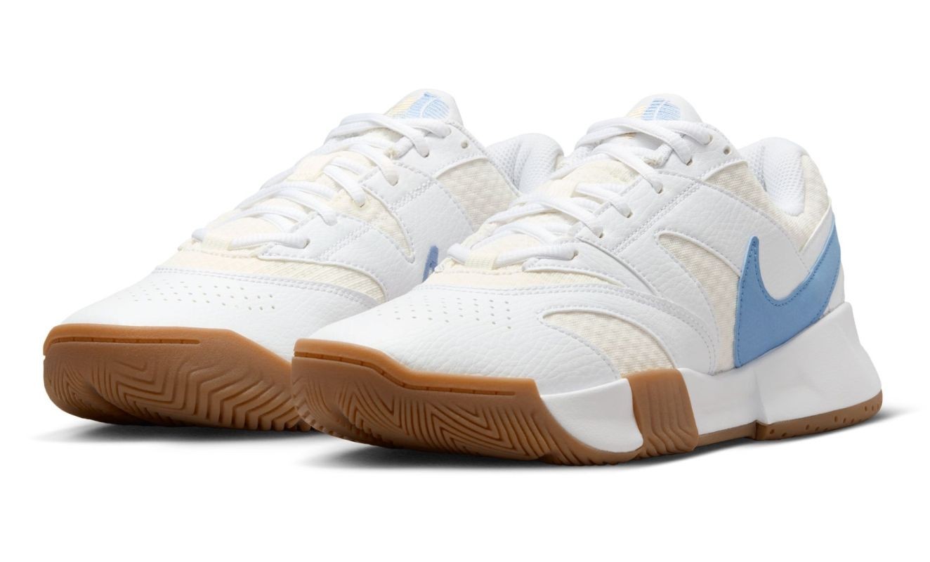 Теннисные кроссовки женские Nike Court Lite 4 white/light blue/sail/gum light brown