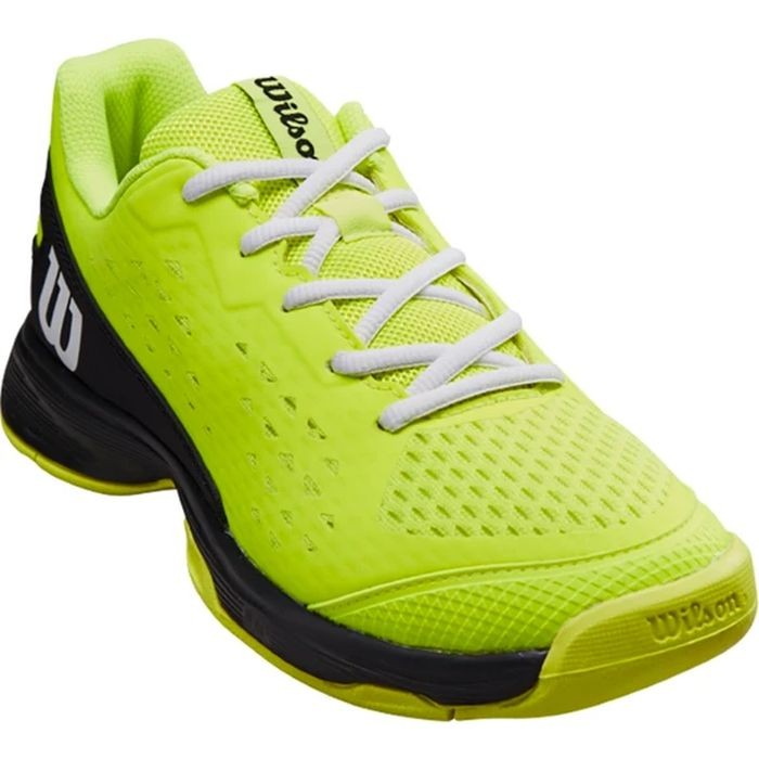 Детские теннисные кроссовки Wilson Rush Pro JR safety yellow/black/white