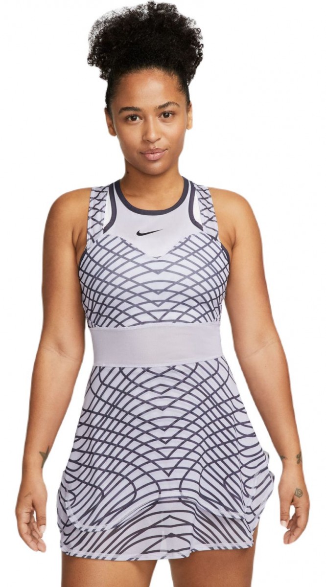 Теннисное платье женское Nike Court Slam Dress oxygen purple/gridiron/black