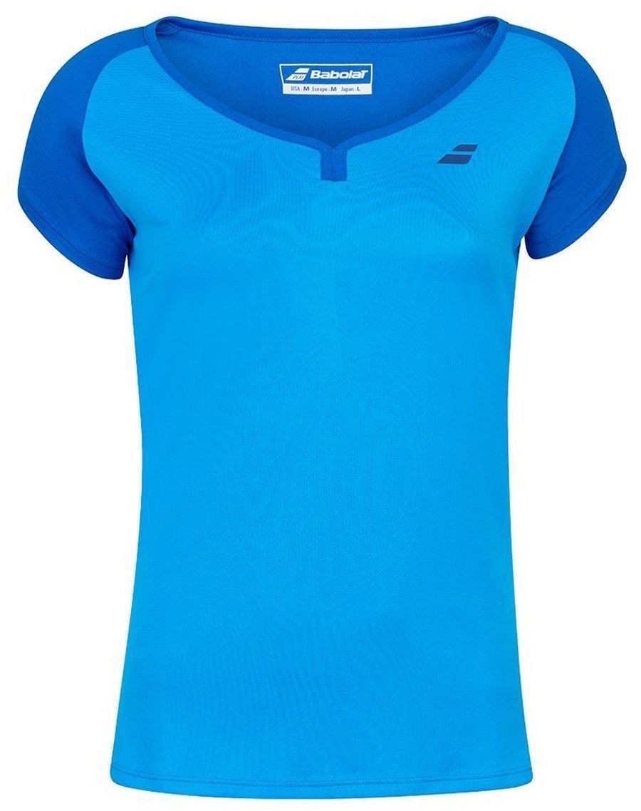 Теннисная футболка женская Babolat Play Cap Sleeve Top Women blue aster