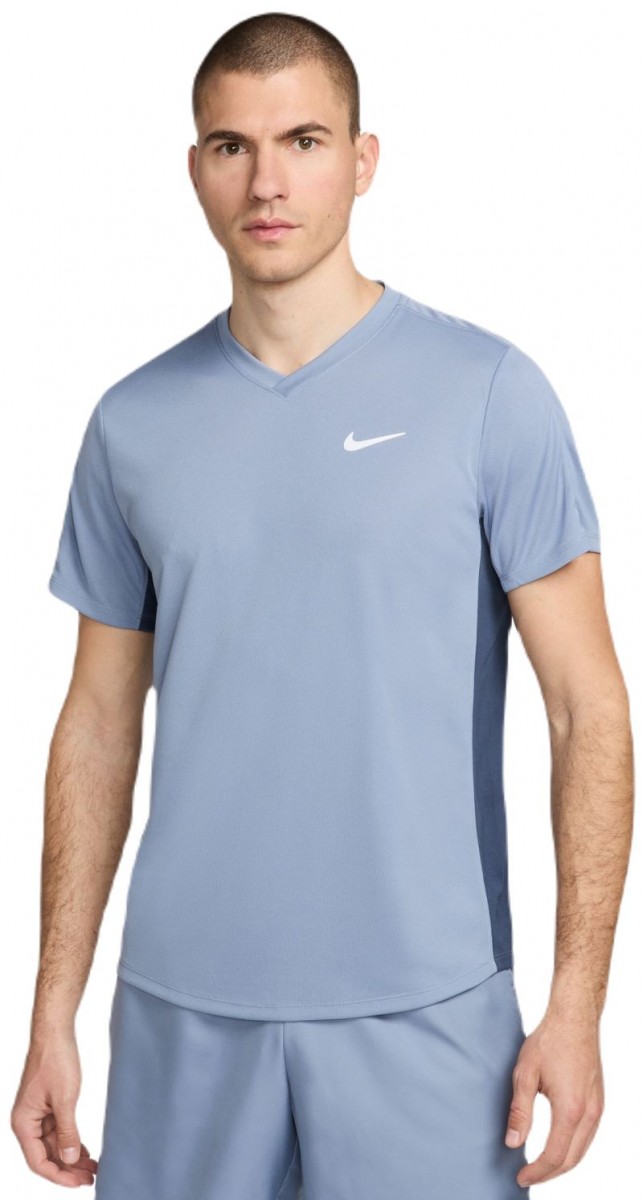 Теннисная футболка мужская Nike Court Victory Crew ashen slate/thunder blue/white