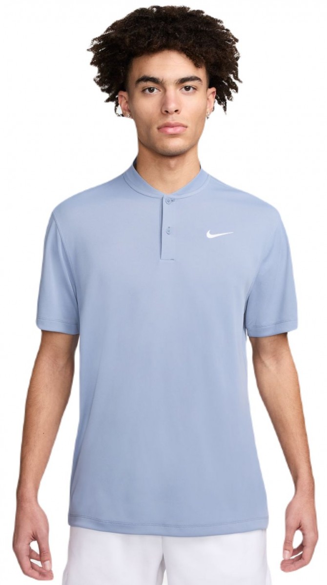 Теннисная футболка мужская Nike Blade Solid Polo ashen slate/white